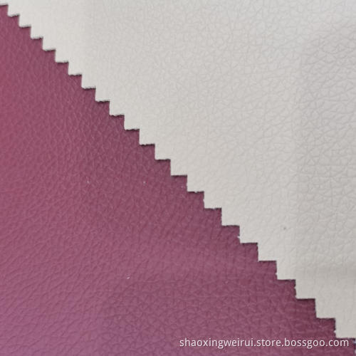 0.9mm Litchi Grain PVC Leather With French Terry